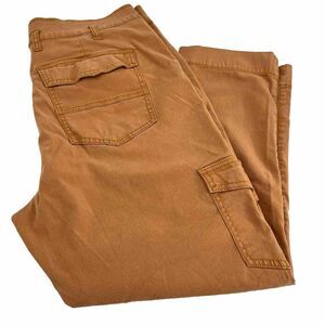 Cabi Womens Paper Bag Cargo Pants Cashew Brown High Rise Crop Straight Sz 8